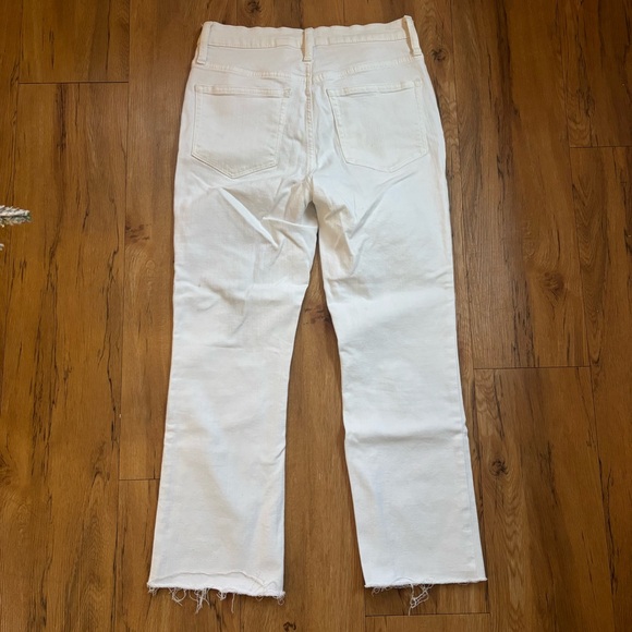 J. Crew Mid Rise Kick Flare Denim White Jeans - Picture 5 of 5